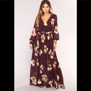 Fashion nova Park Avenue Maxi Dress - plum